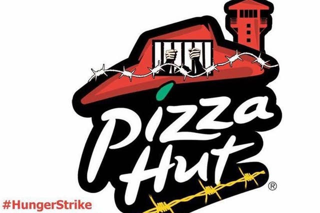 Some Palestinians and pro-Palestinian activists shared a modified version of the Pizza Hut logo
