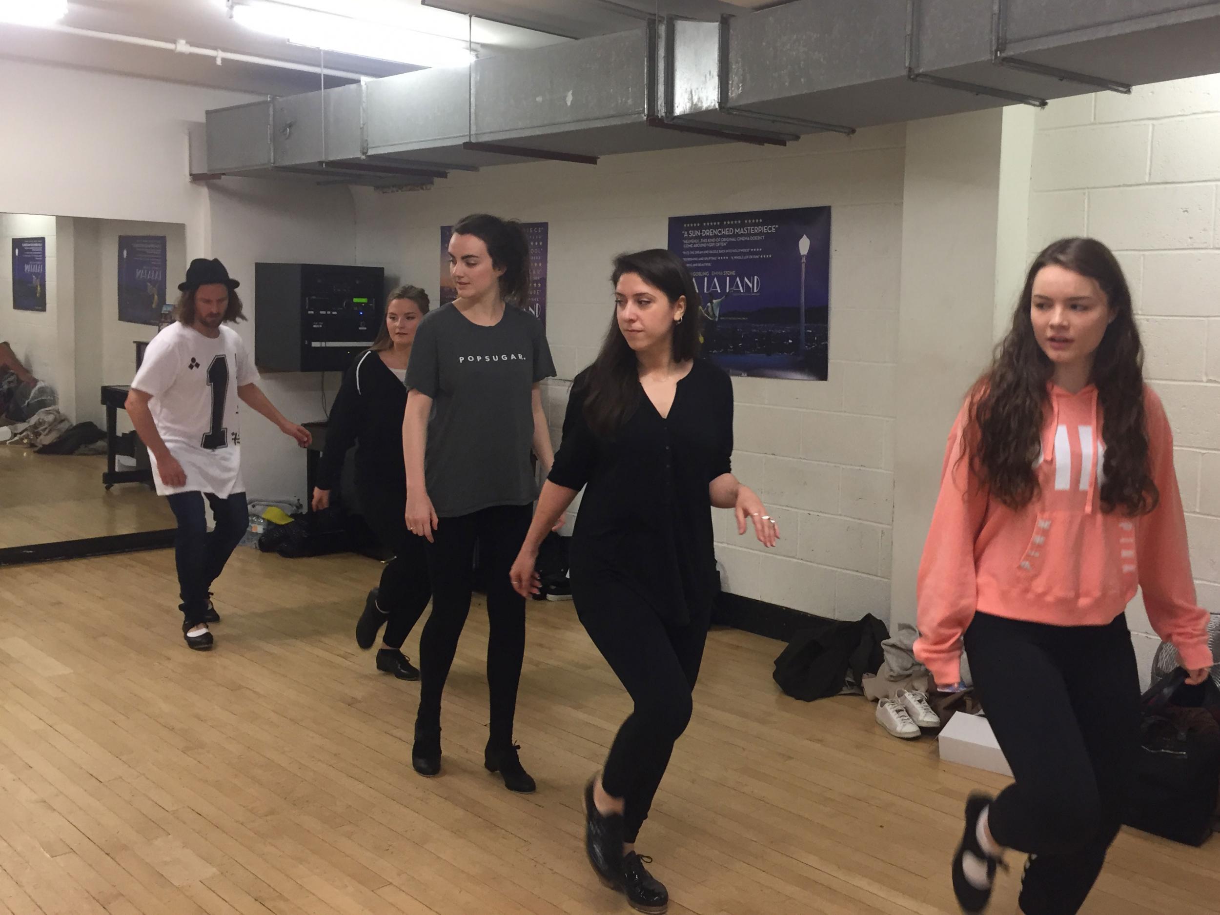 Loulla-Mae (second from right) concentrating in class and 'not nailing the arms in this routine'