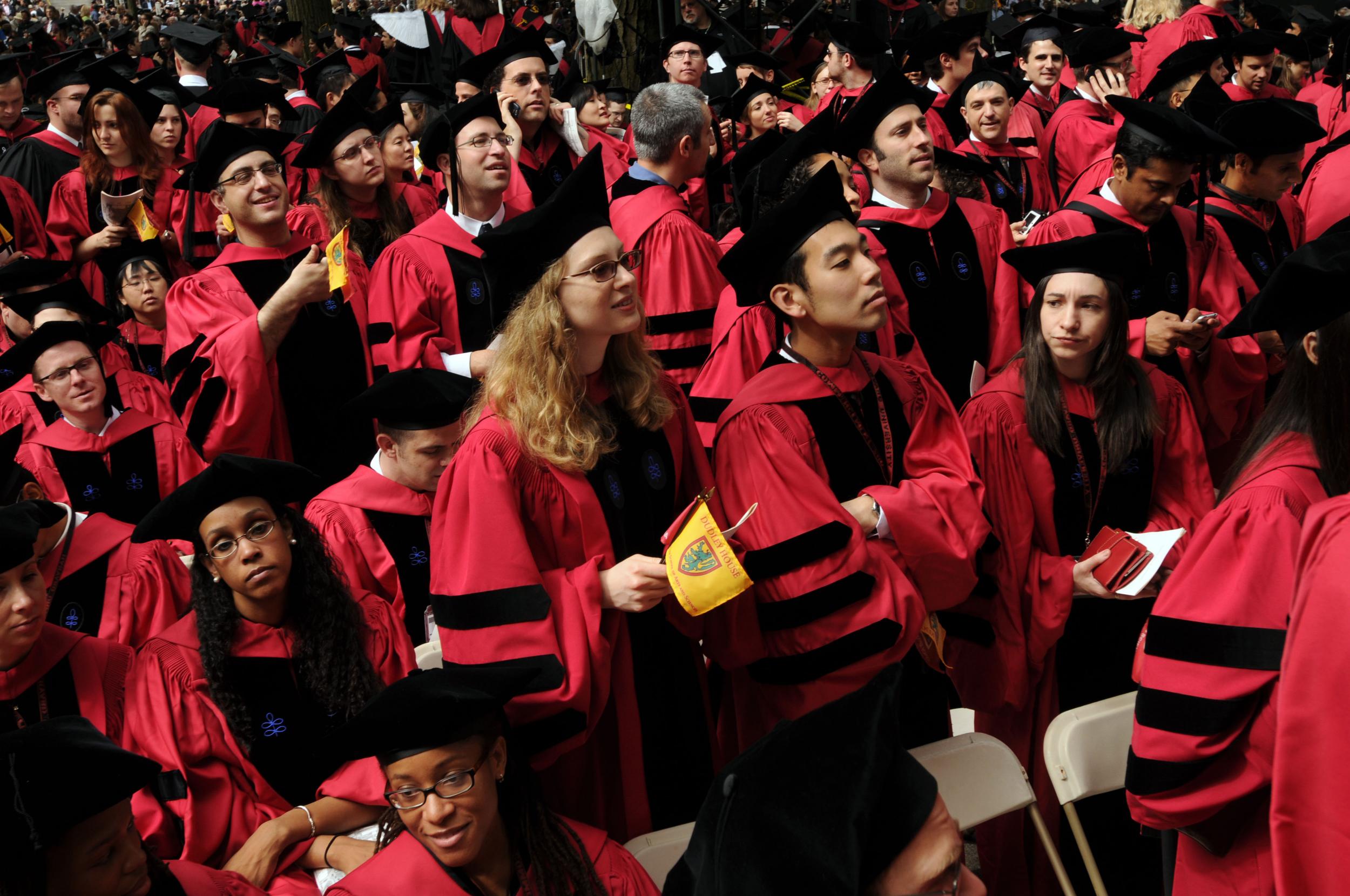 Harvard University students attend graduation ceremonies in 2009