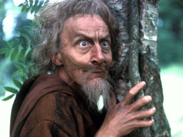 Geoffrey Bayldon as Catweazle, the title role in the hit children's TV series about a time travelling wizard