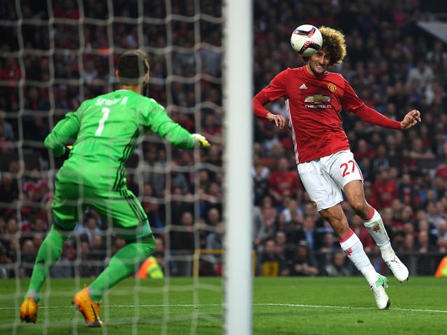 Manchester United are defending a 1-0 lead at Old Trafford after Marcus Rashford's first-half goal