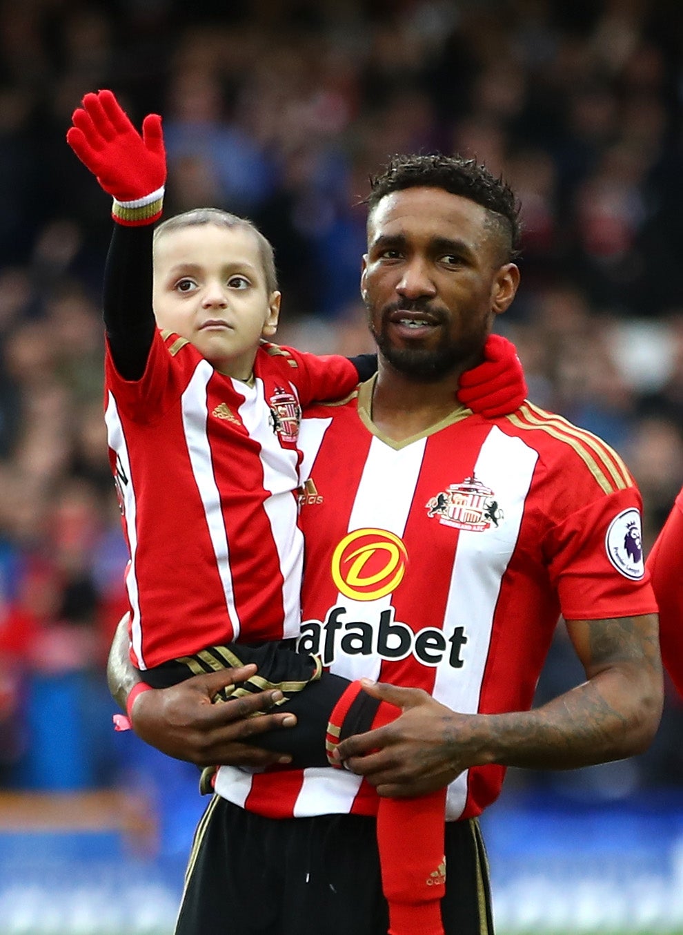 Bradley with his 'best friend' Jermain Defoe
