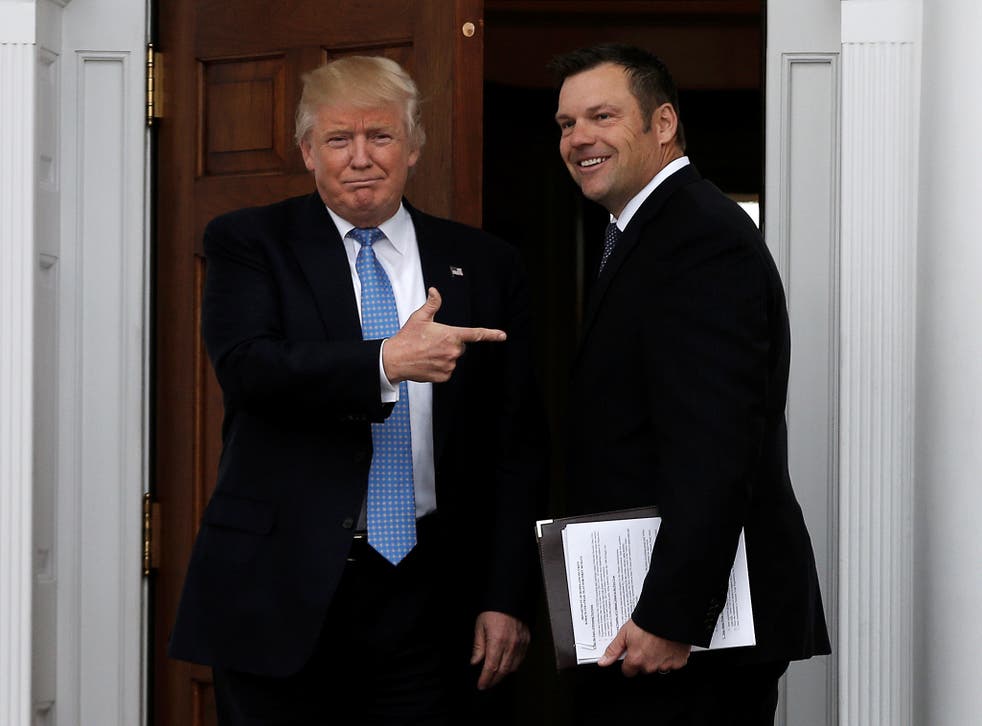 Kansas Secretary of State Kris Kobach has been a faithful supporter of Mr Trump's voter fraud claims.