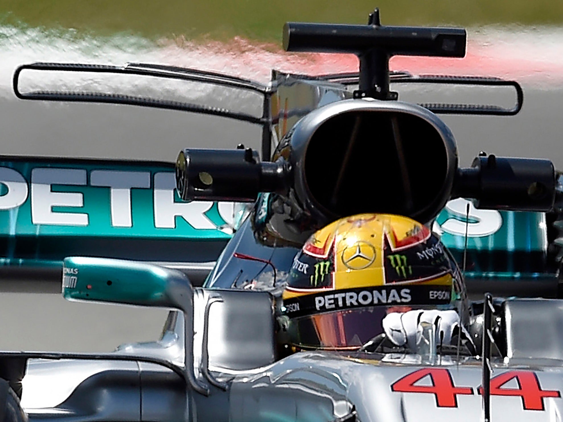 Hamilton said the wind made the driving conditions more difficult