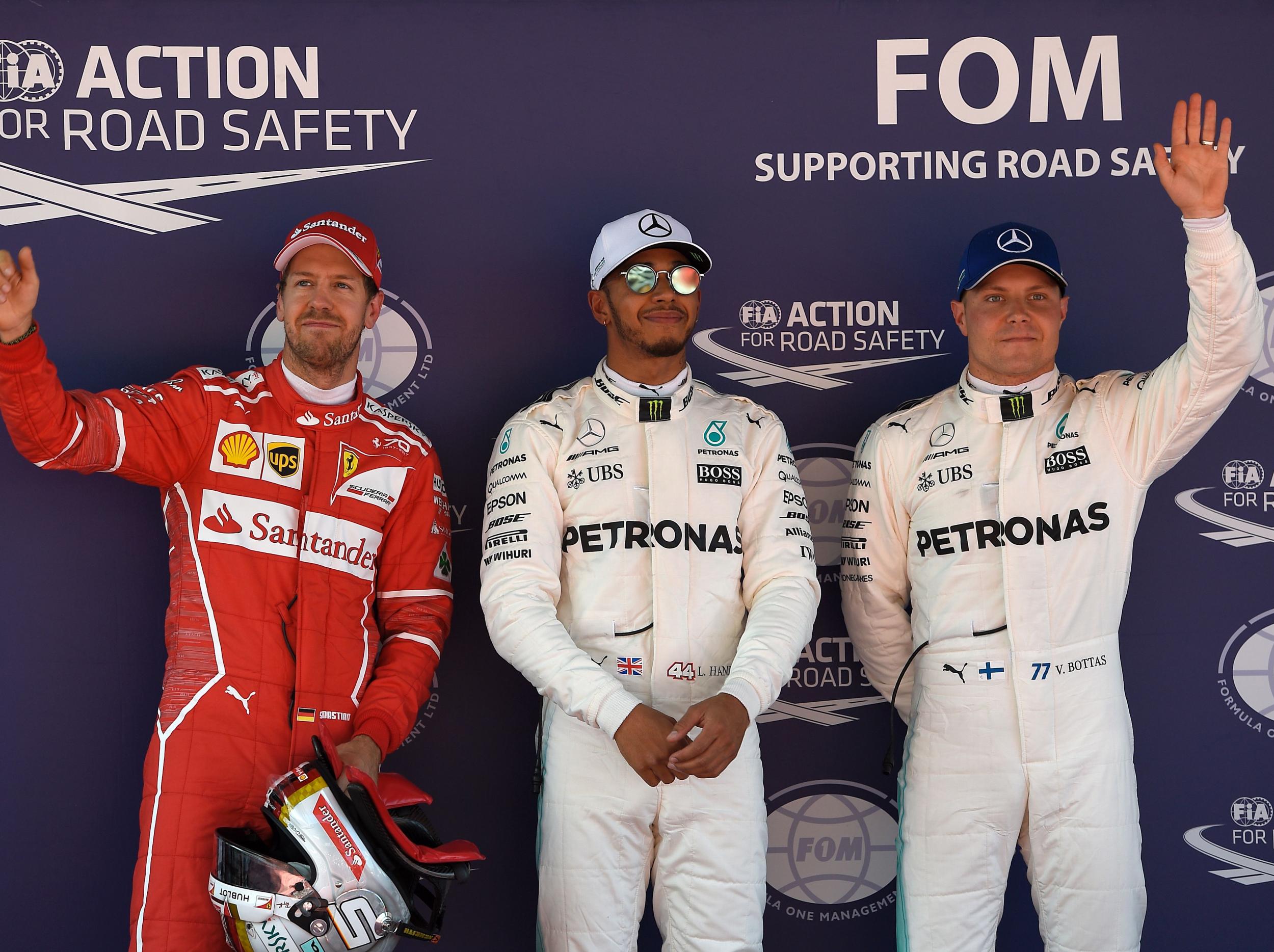 Hamilton beat Bottas and Vettel to pole position