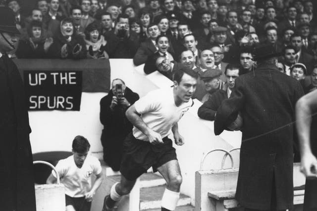 Jimmy Greaves leads out Tottenham's great 1960/61 Double winning side, at White Hart Lane