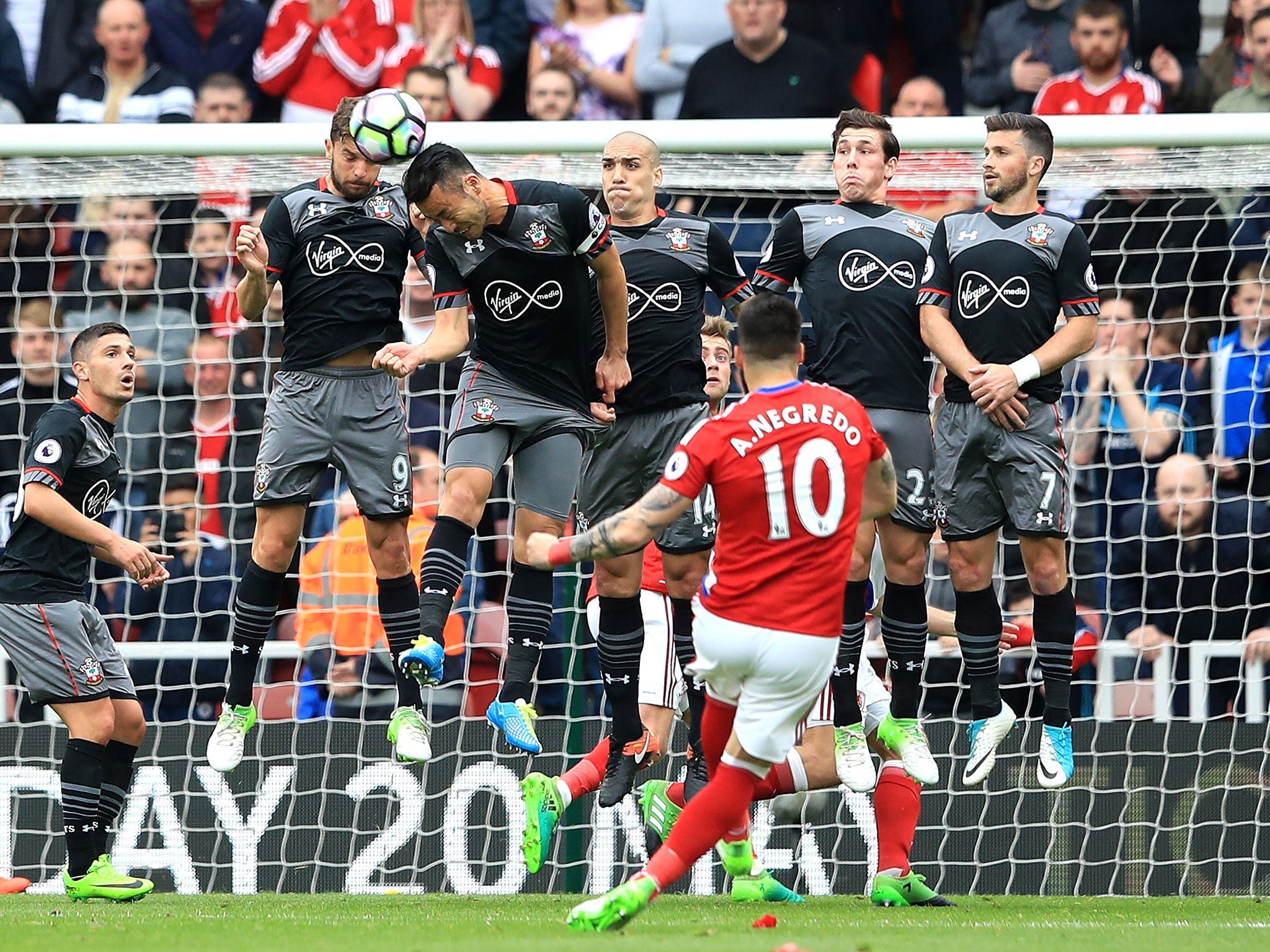 Álvaro Negredo with a free-kick effort