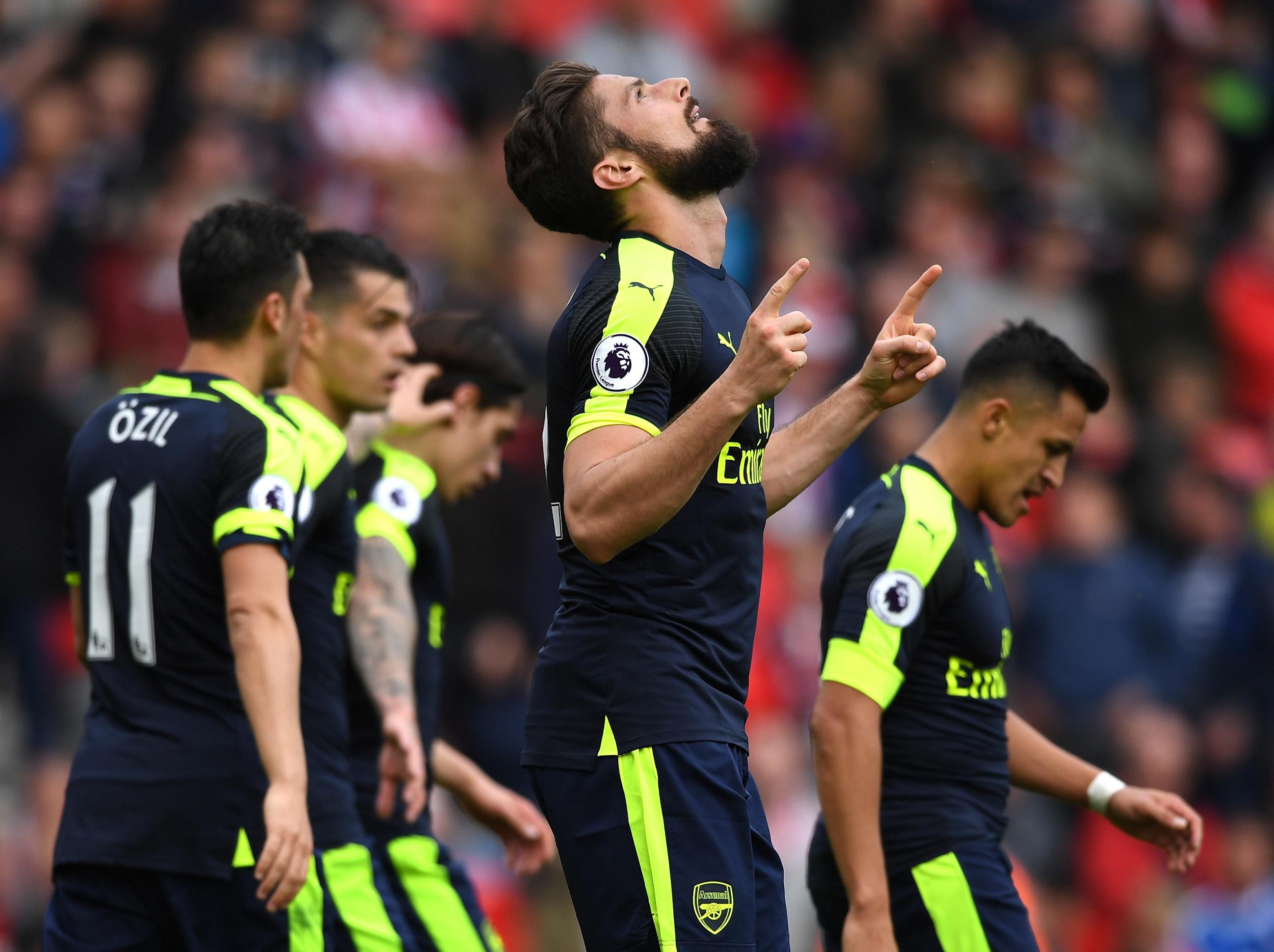 &#13;
Giroud scored twice against Stoke at the weekend &#13;