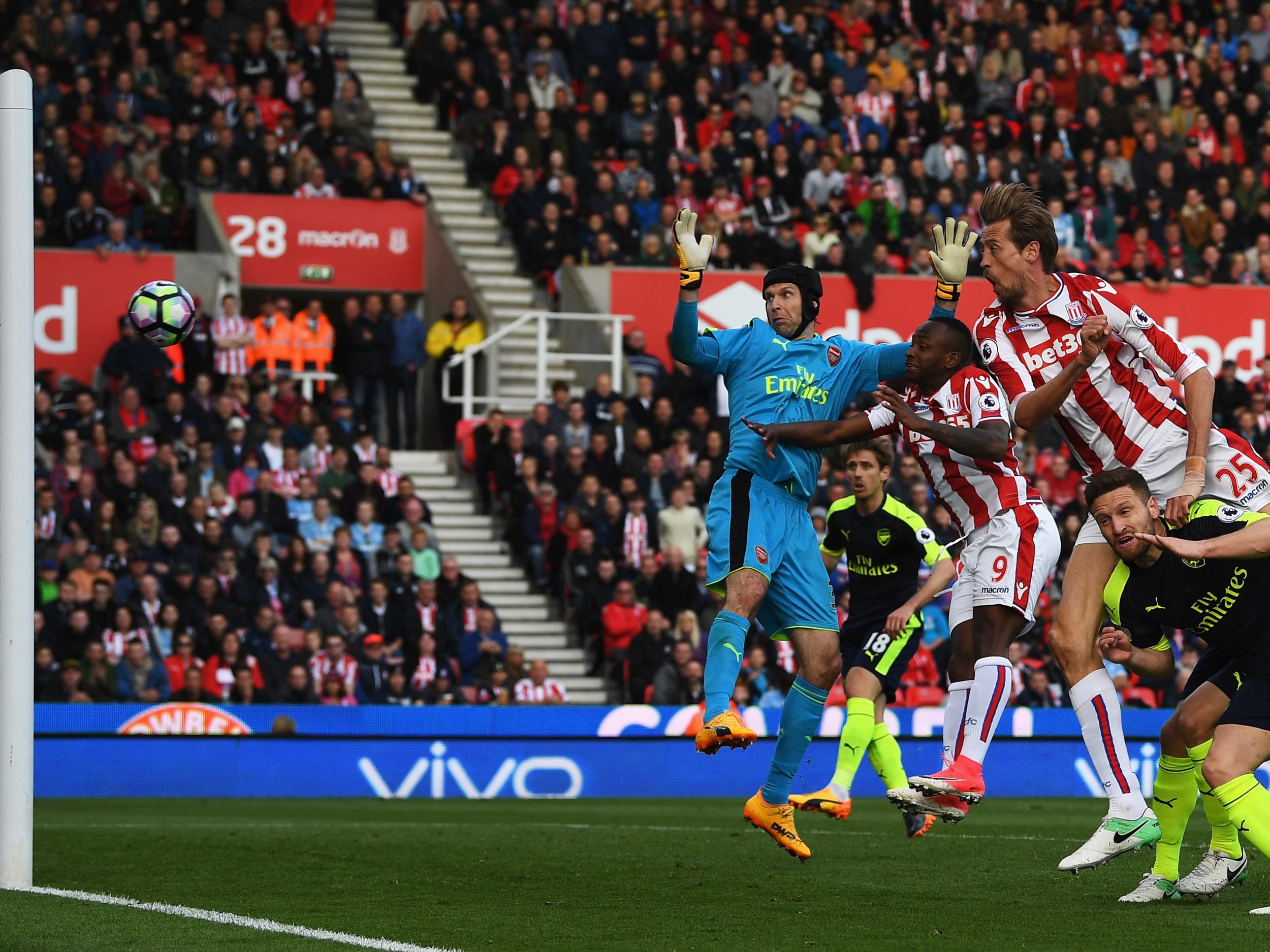 Crouch appeared to handle the ball into the net