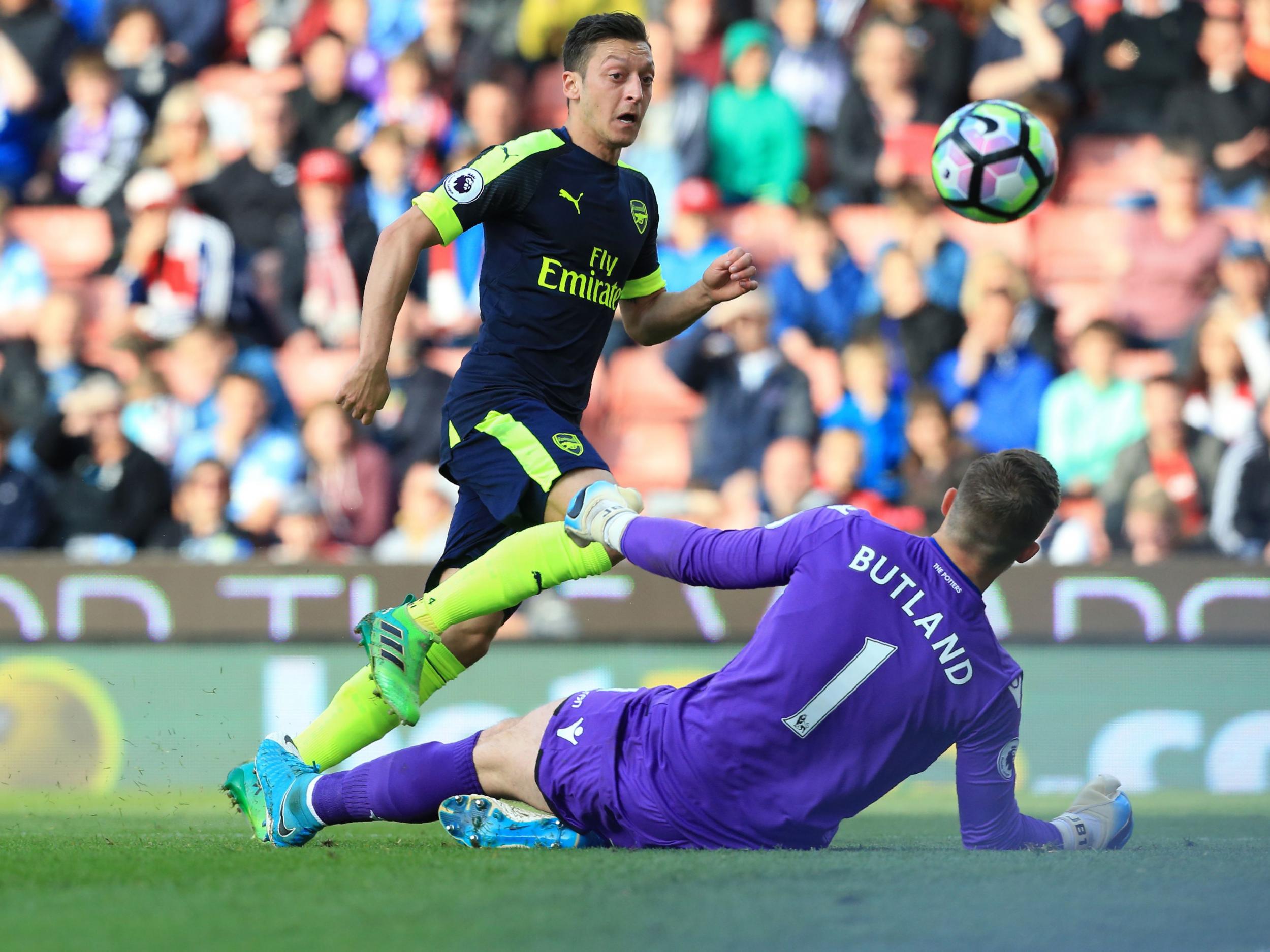 Ozil neatly lofted the ball over Butland to double the lead