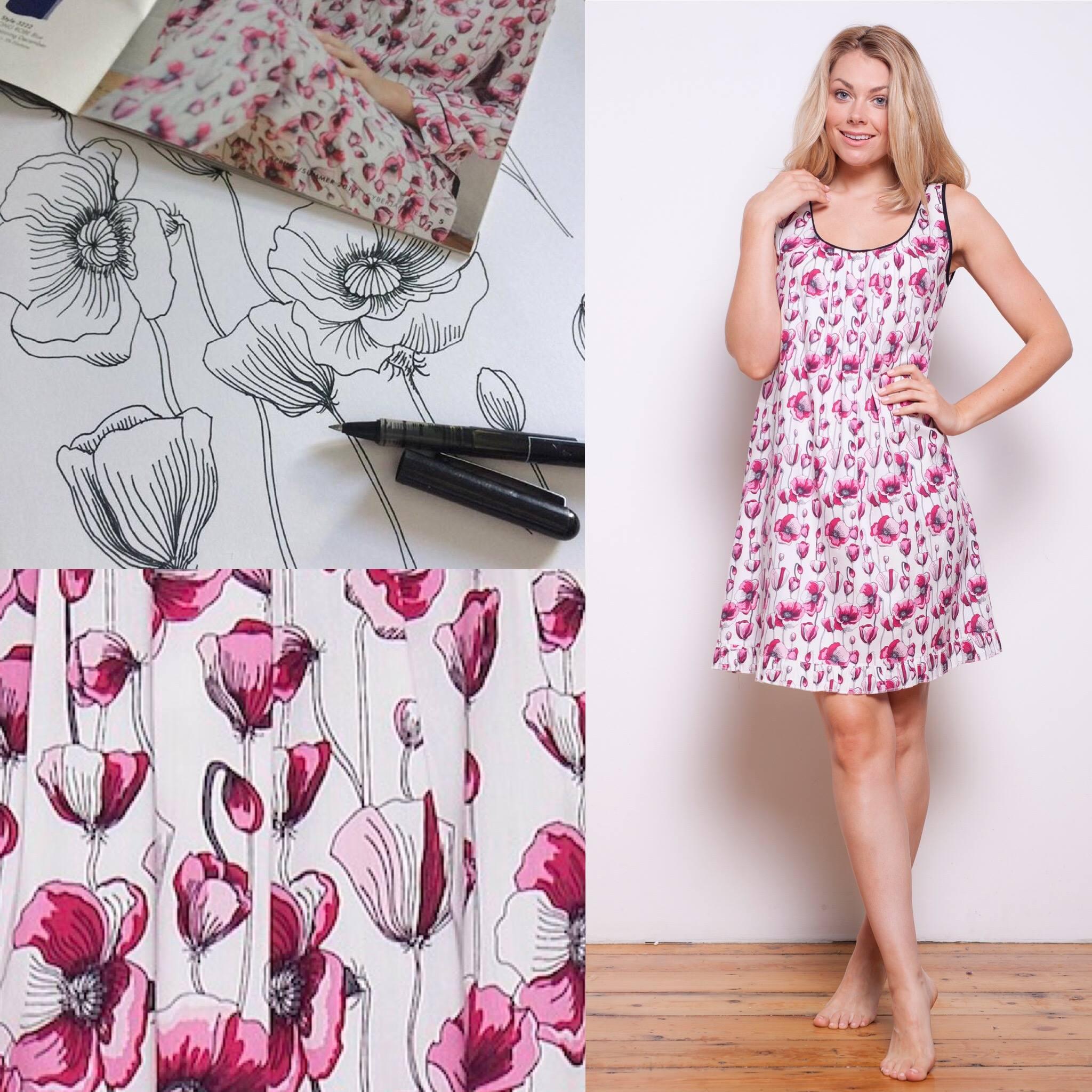 Stephanie collection: summer style with Laura's hand-drawn floral prints (Cyberjammies)