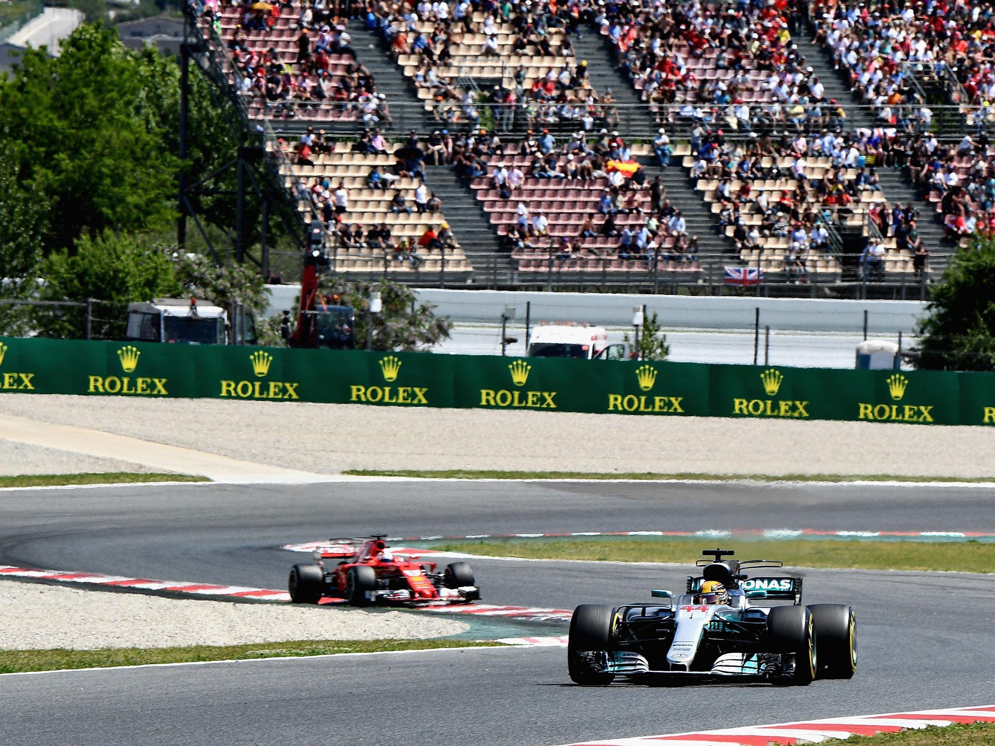 The British driver overtook Vettel with more than 20 laps left