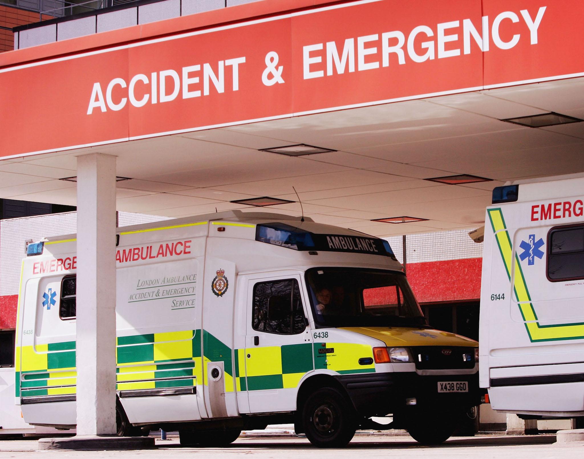 Ambulances are seen at the Accident and Emergency department of St. Thomas' Hospital