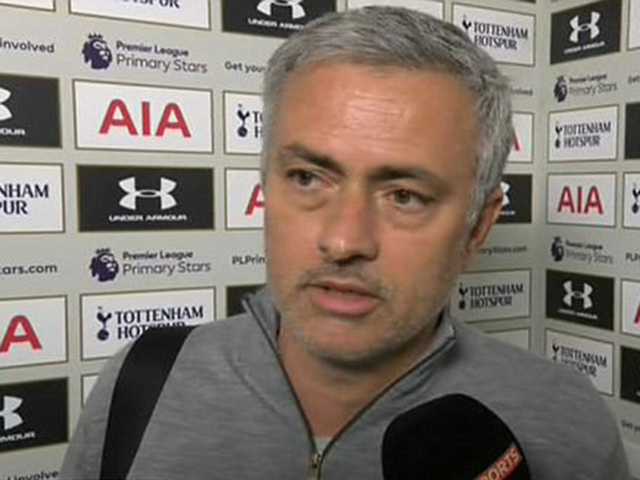 Jose Mourinho only answered three questions before walking out of his interview with Sky Sports