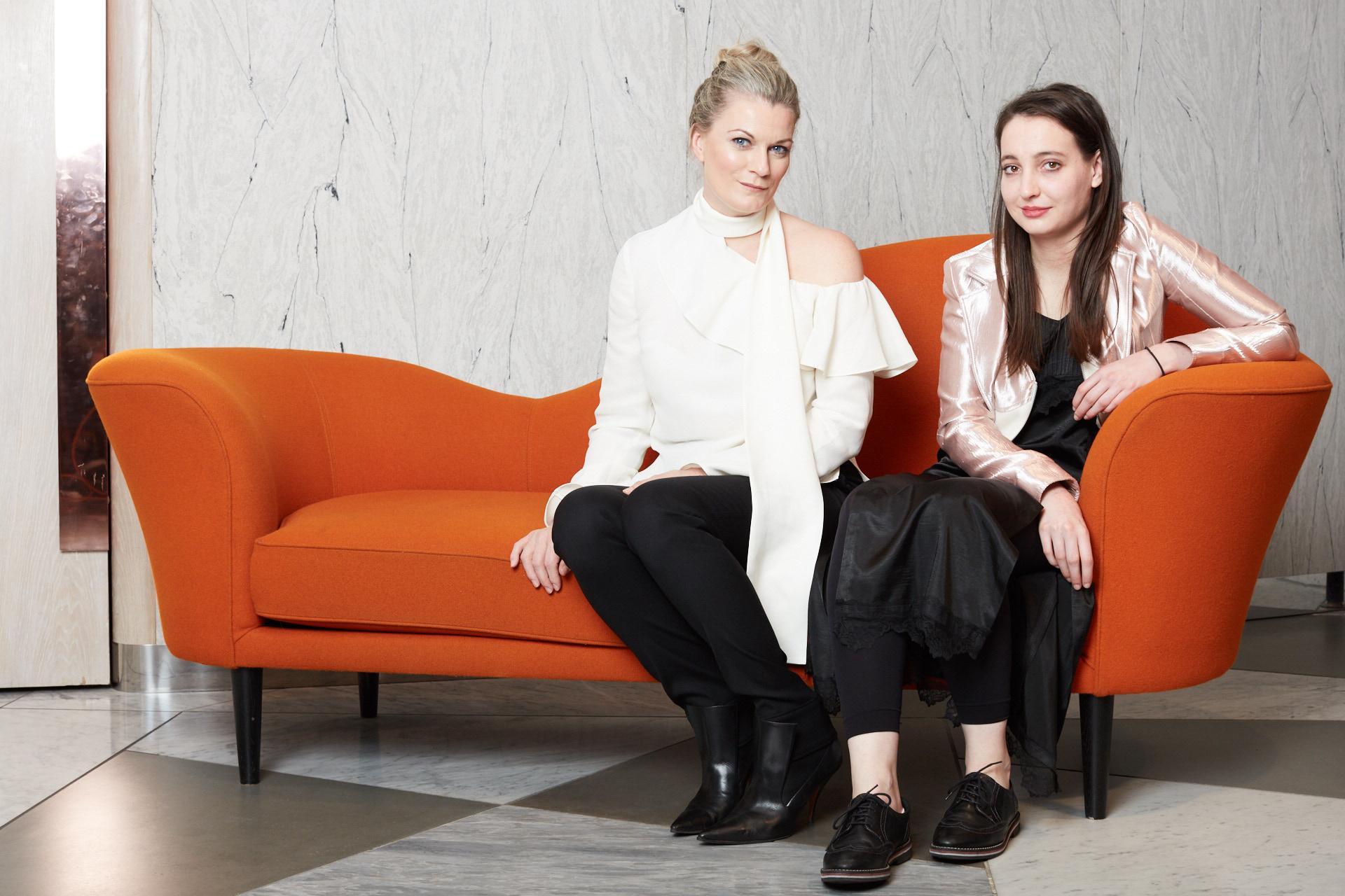 Anita Barr, group fashion buying director for Harvey Nichols, and her mentee, designer Fanni Varga