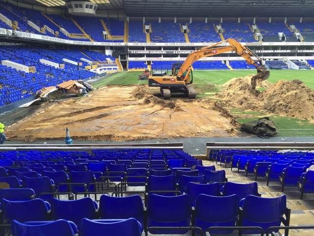 Work started less than 24 hours after Tottenham's final game at the Lane