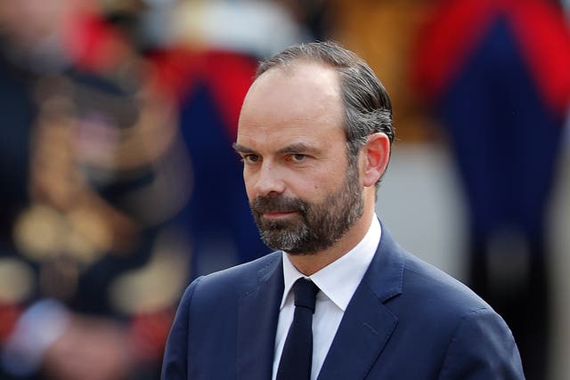 Newly-appointed French Prime Minister Edouard Philippe attends a handover ceremony at the Hotel Matignon in Paris