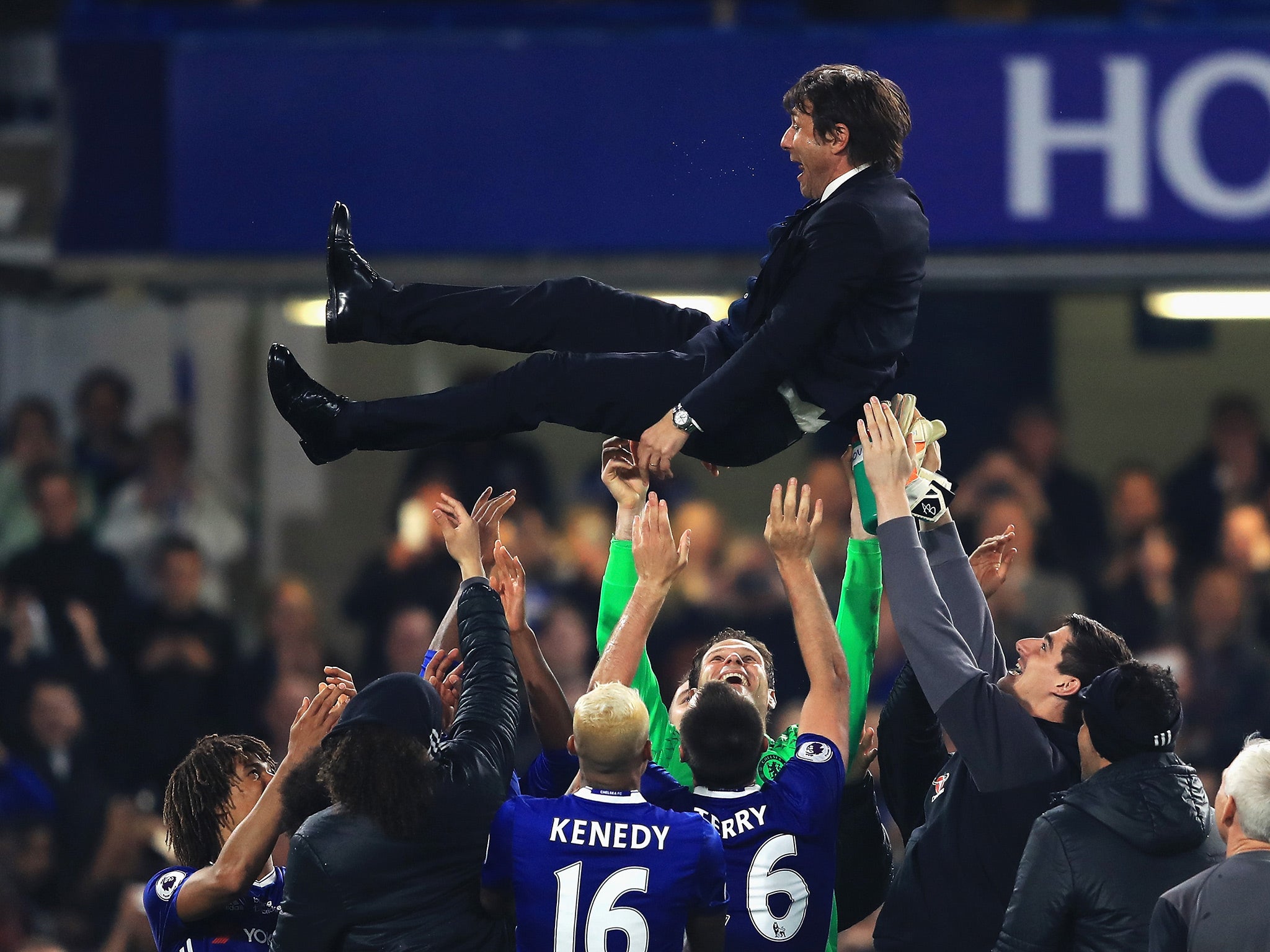 Antonio Conte's side clinched the title last Friday against West Bromwich Albion