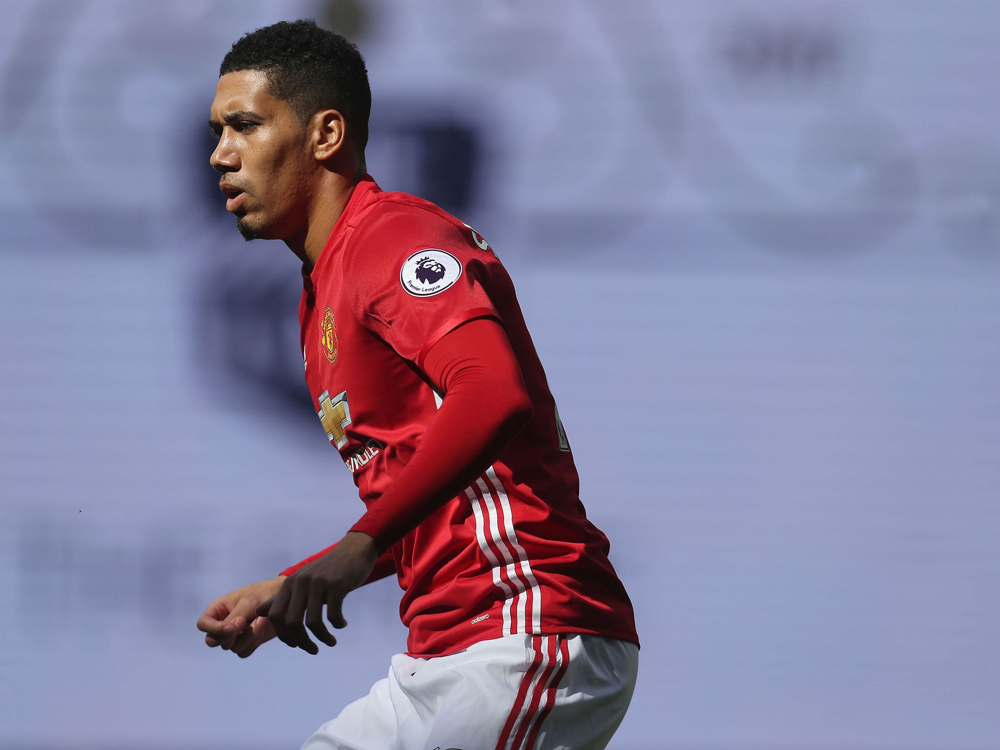 Smalling in action for United against Tottenham on Sunday