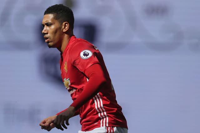 Smalling in action for United against Tottenham on Sunday