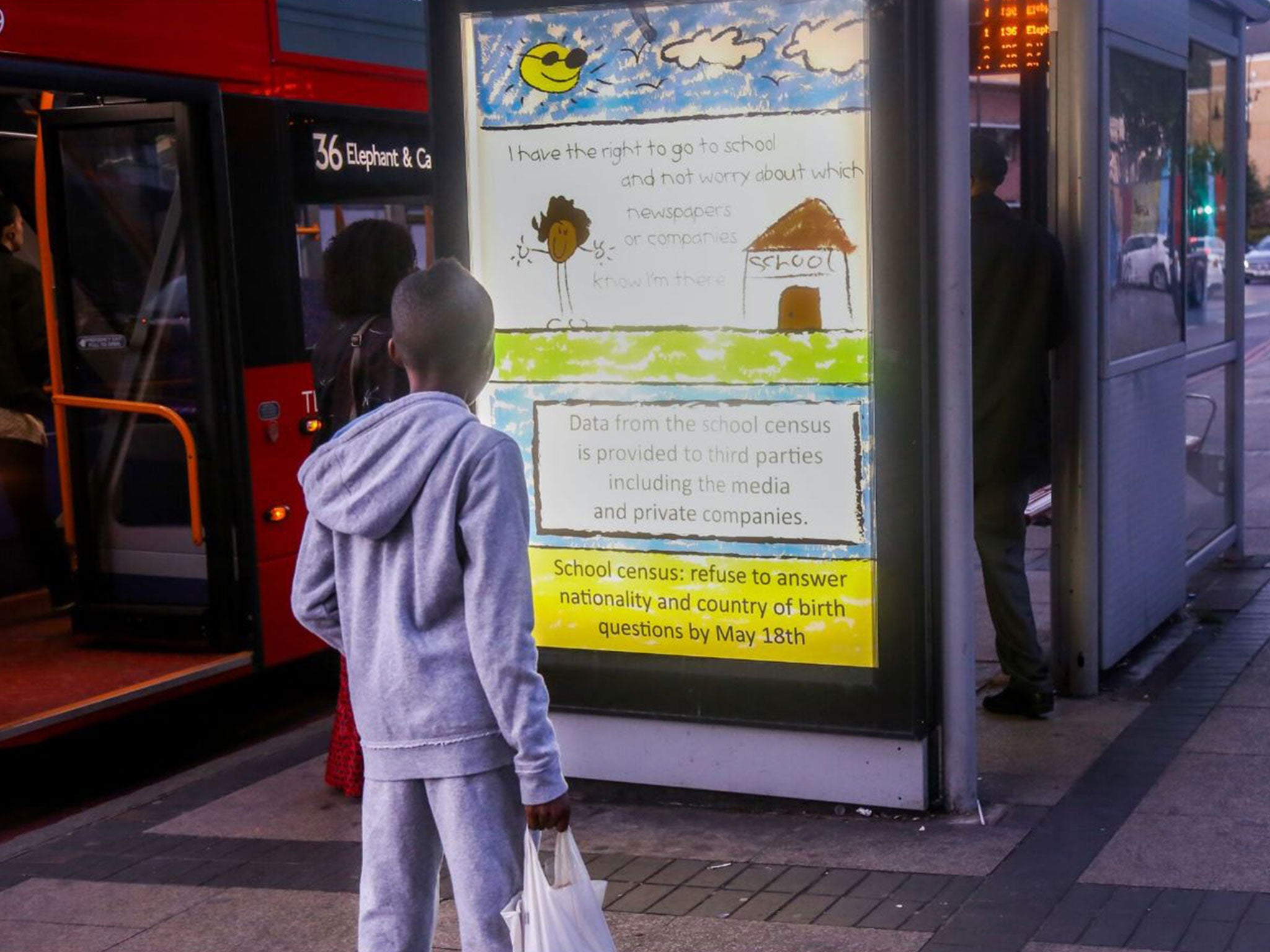 Posters opposing the Government's collection of data on pupil nationality and birth country appeared around London over the weekend and on social media