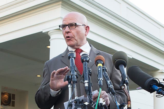 National Security Adviser HR McMaster addressing the media at the White House yesterday