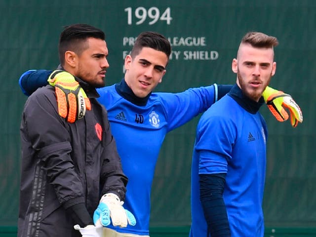 Romero (l) and Pereira (c) will replace De Gea in United's remaining matches
