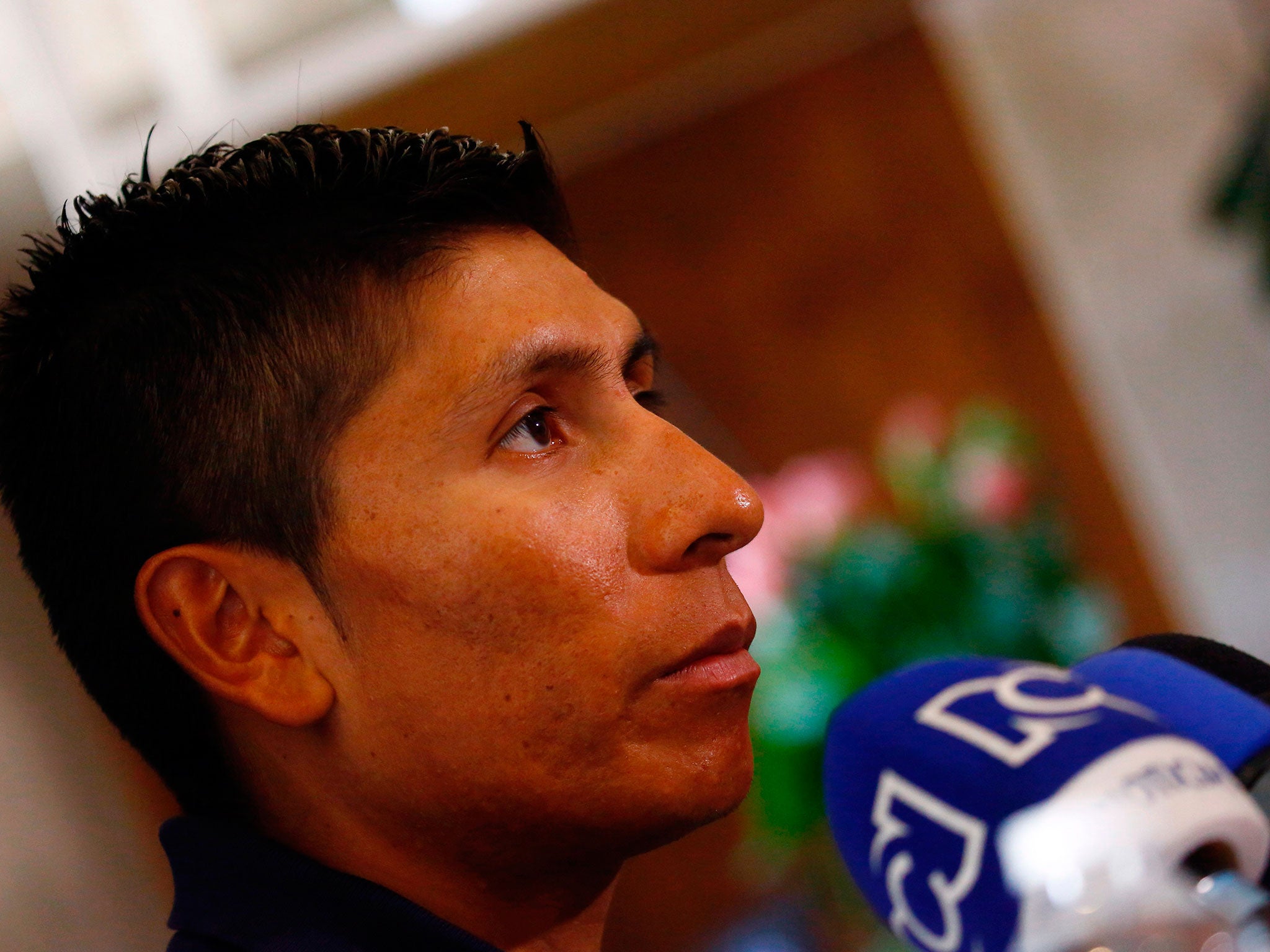 Nairo Quintana trails in second