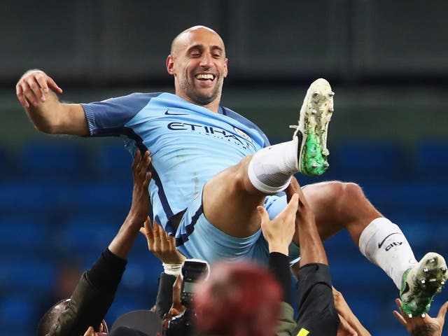 Zabaleta played his last home game for the club, having joined in 2008