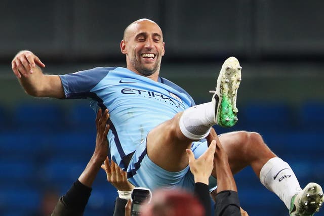 Zabaleta played his last home game for the club, having joined in 2008