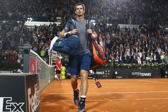 Andy Murray suffered a second round exit at the Italian Open after losing to Fabio Fognini