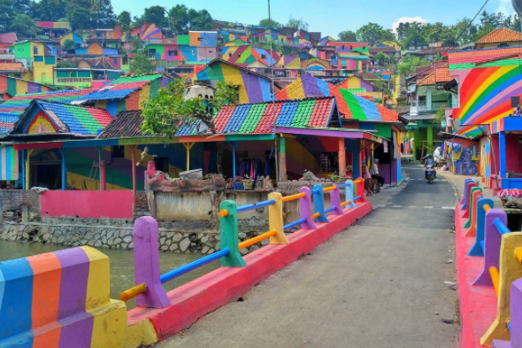This rainbow-coloured village is taking social media by storm