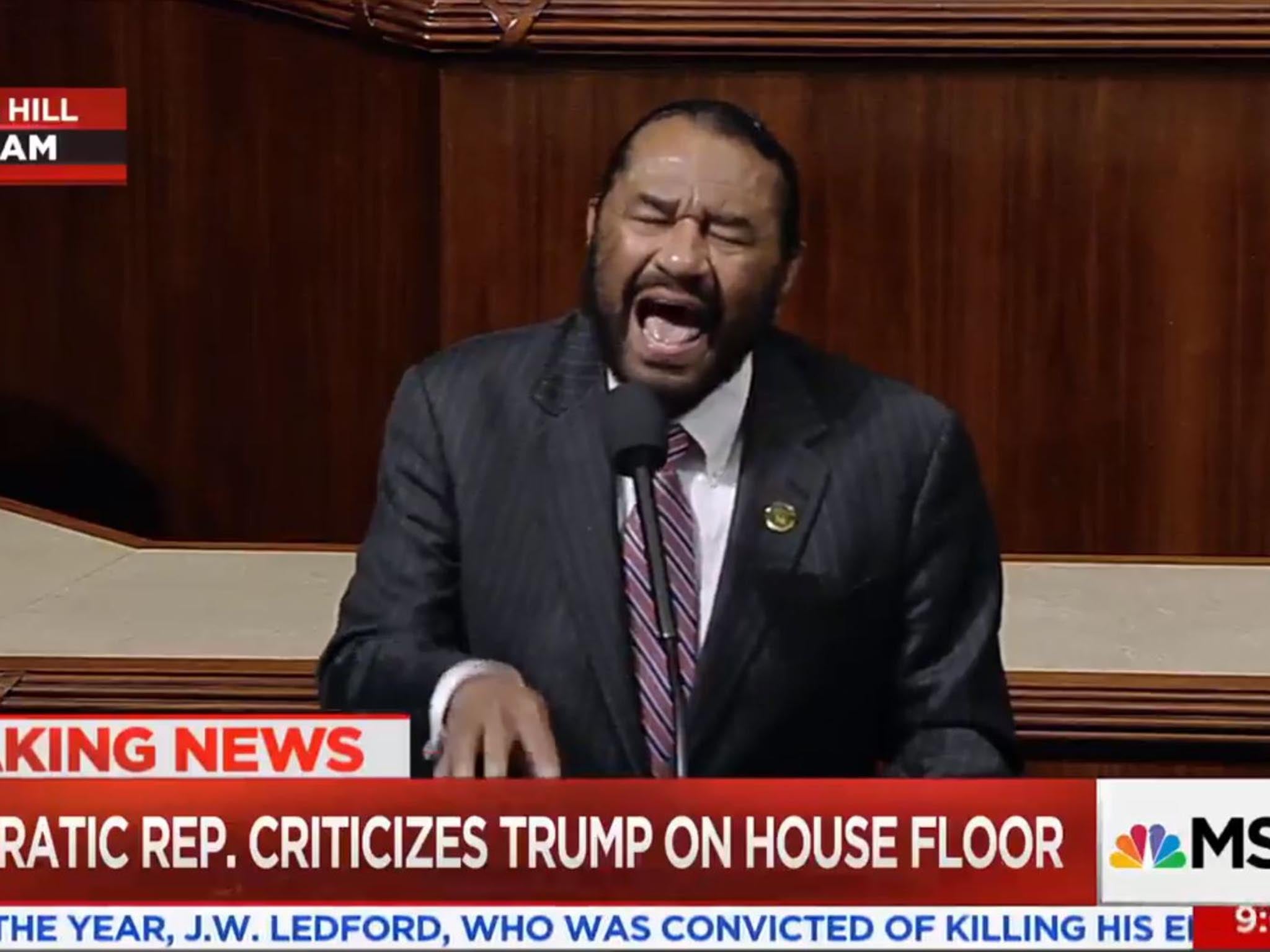 Congressman Al Green calls for Donald Trump's impeachment on House floor