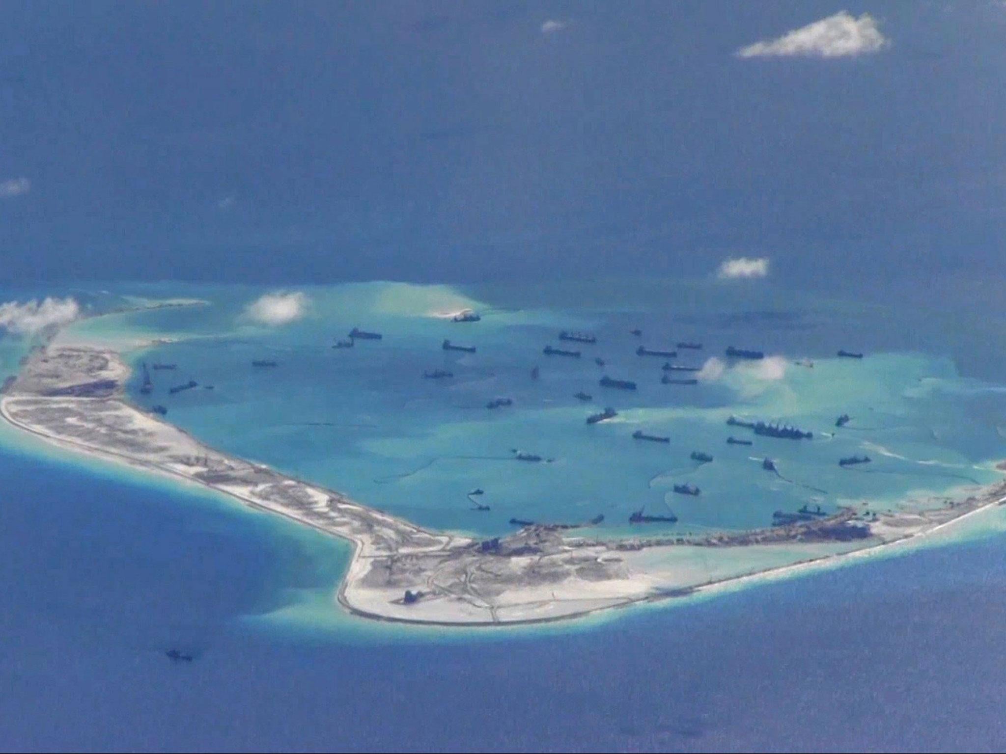 China has conducted extensive land reclamation work at Fiery Cross Reef