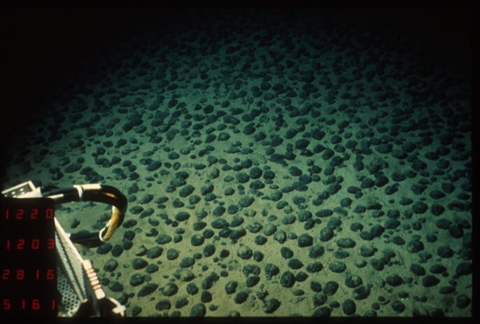 A polymetallic nodule field in the Pacific