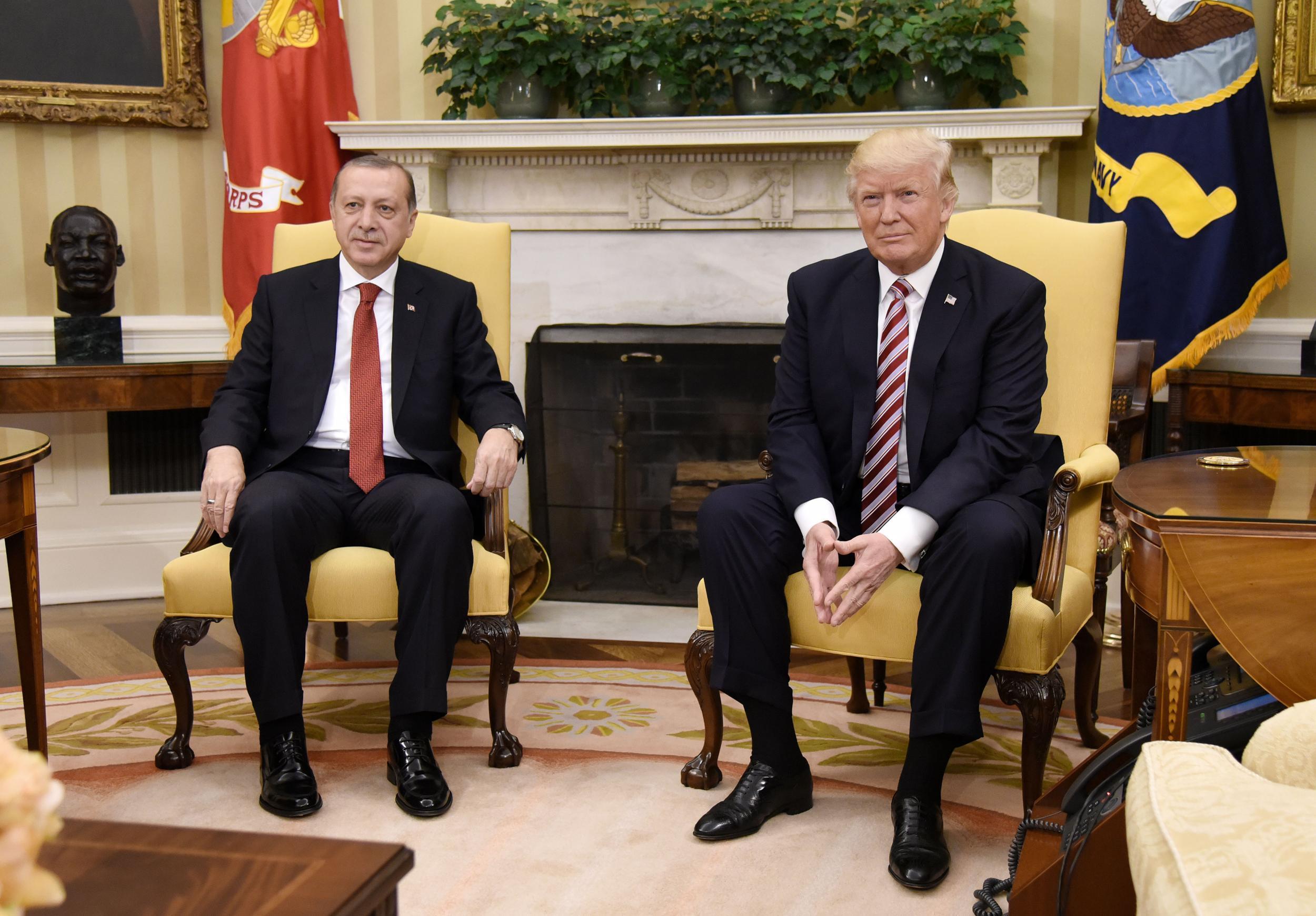 President Donald Trump meets with President Recep Tayyip Erdogan of Turkey in the Oval Office of the White House
