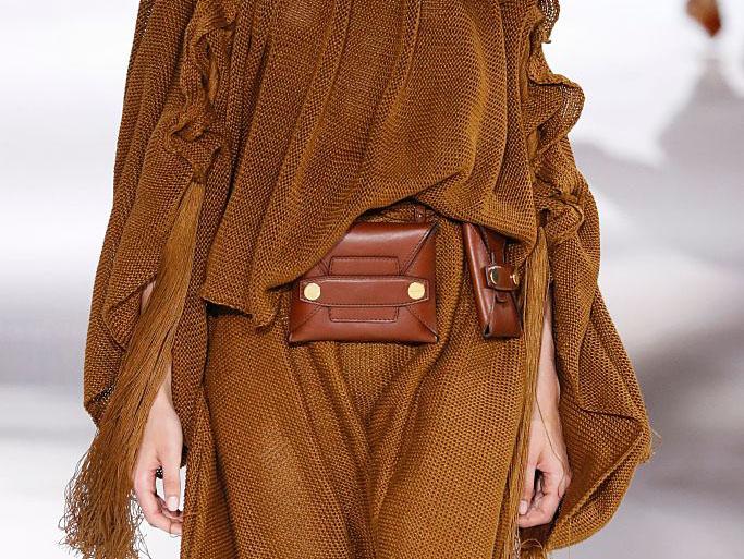 At Stella McCartney there were 'Alter Leather' belt bags in earthy shades of tan and grey