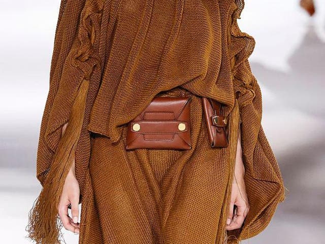 At Stella McCartney there were 'Alter Leather' belt bags in earthy shades of tan and grey