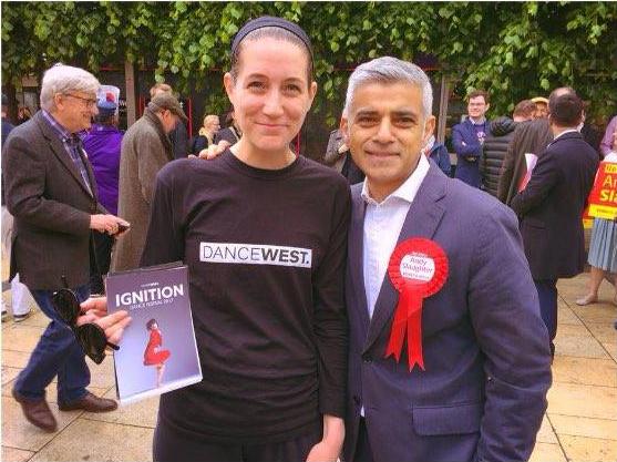 DanceWest Founder and Ignition Director Rosie with Mayor of London Sadiq Khan