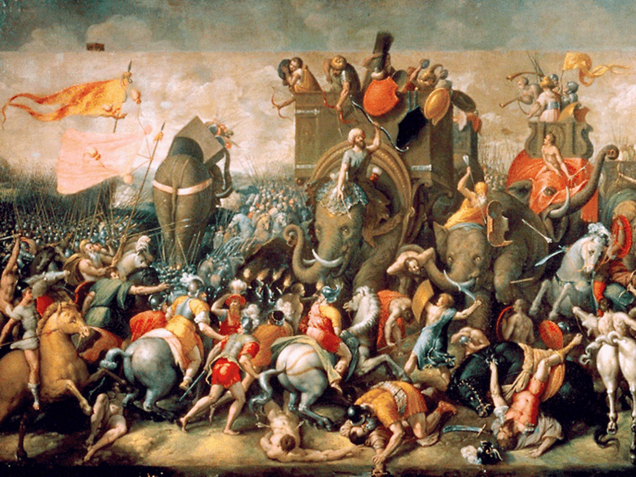 Battle of Zama in Second Punic War, Giulio Romano 1521.