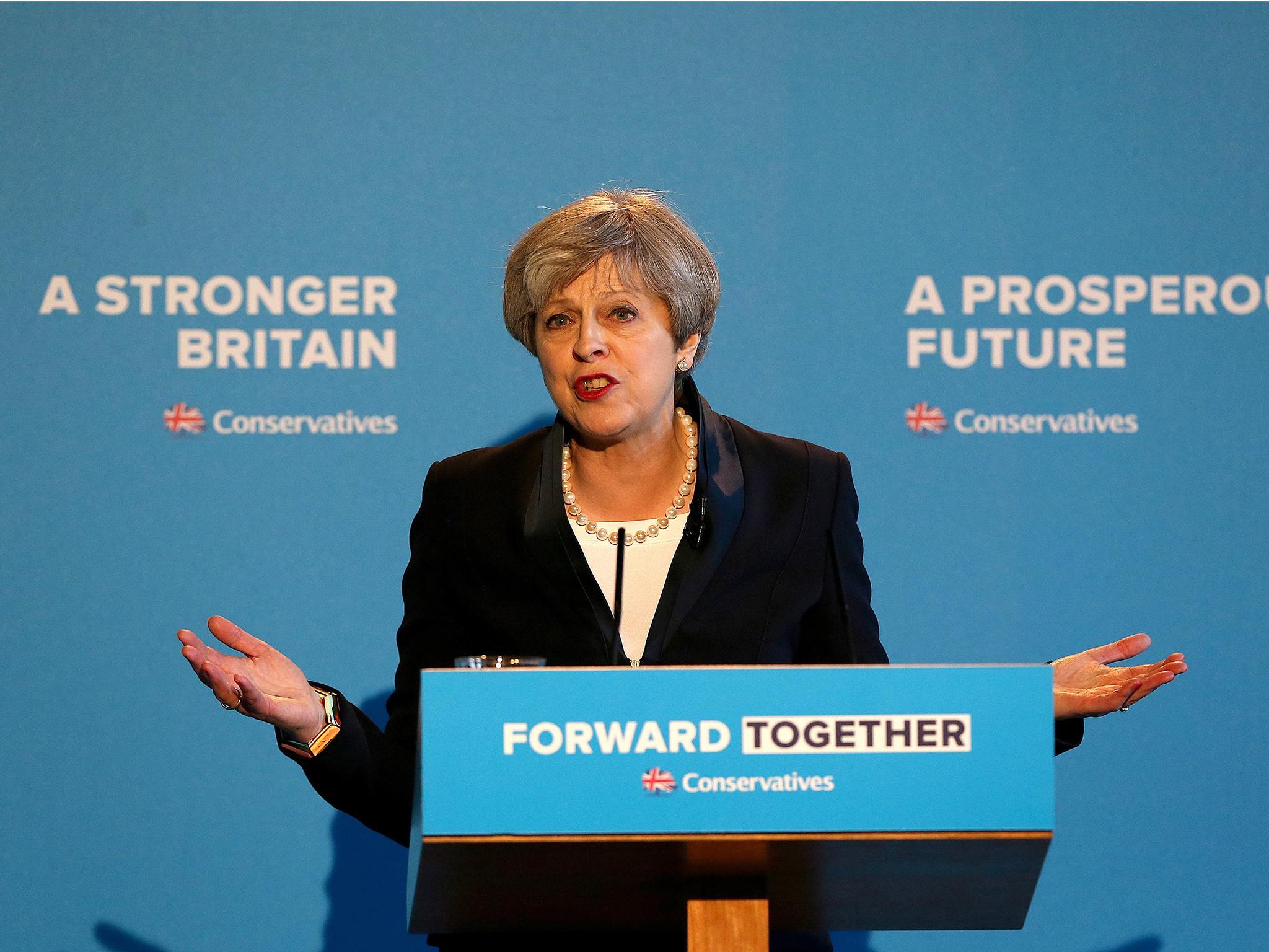 The Prime Minister launching the Conservative Party manifesto