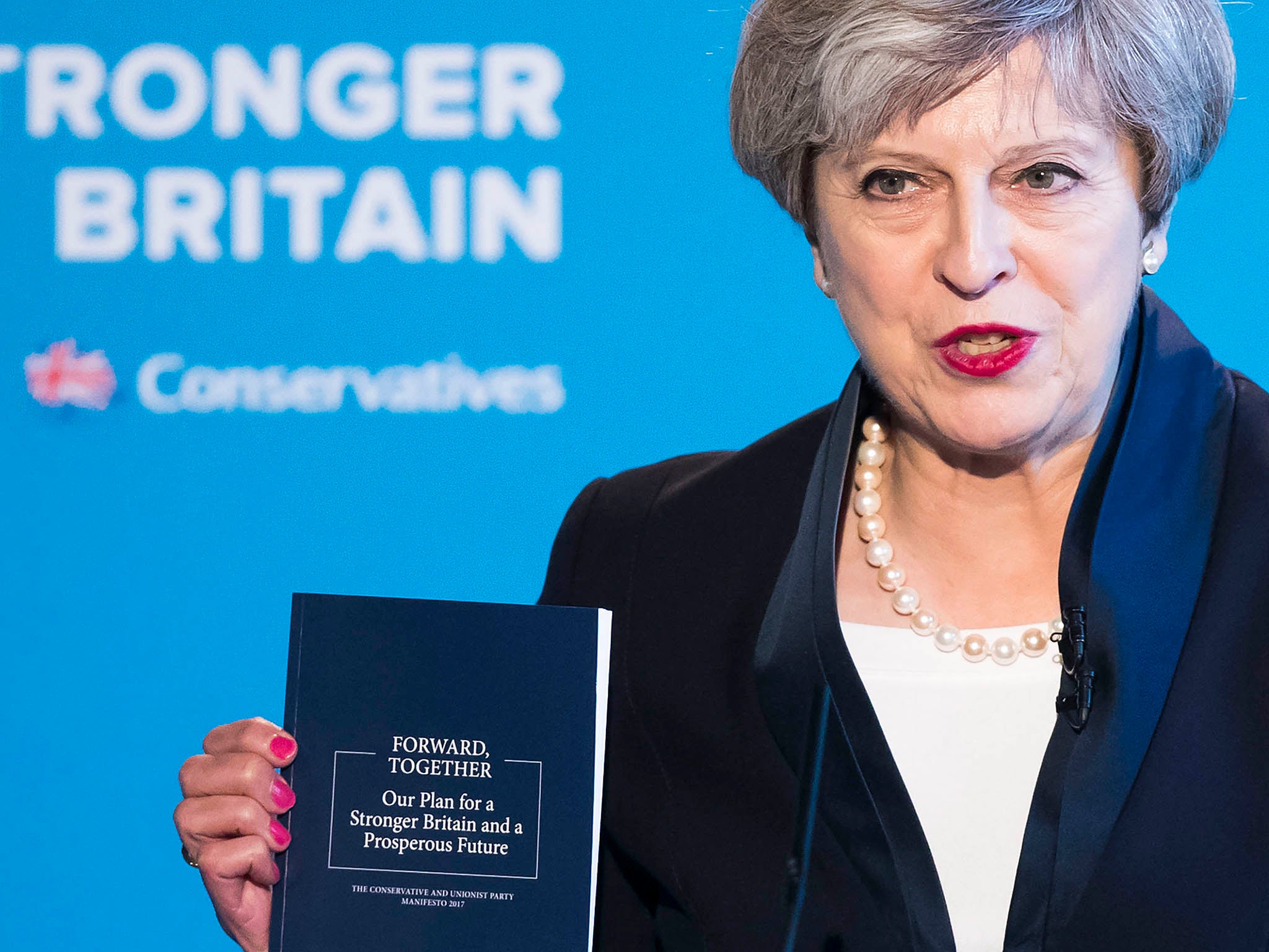 Theresa May unveiled the Conservative's manifesto