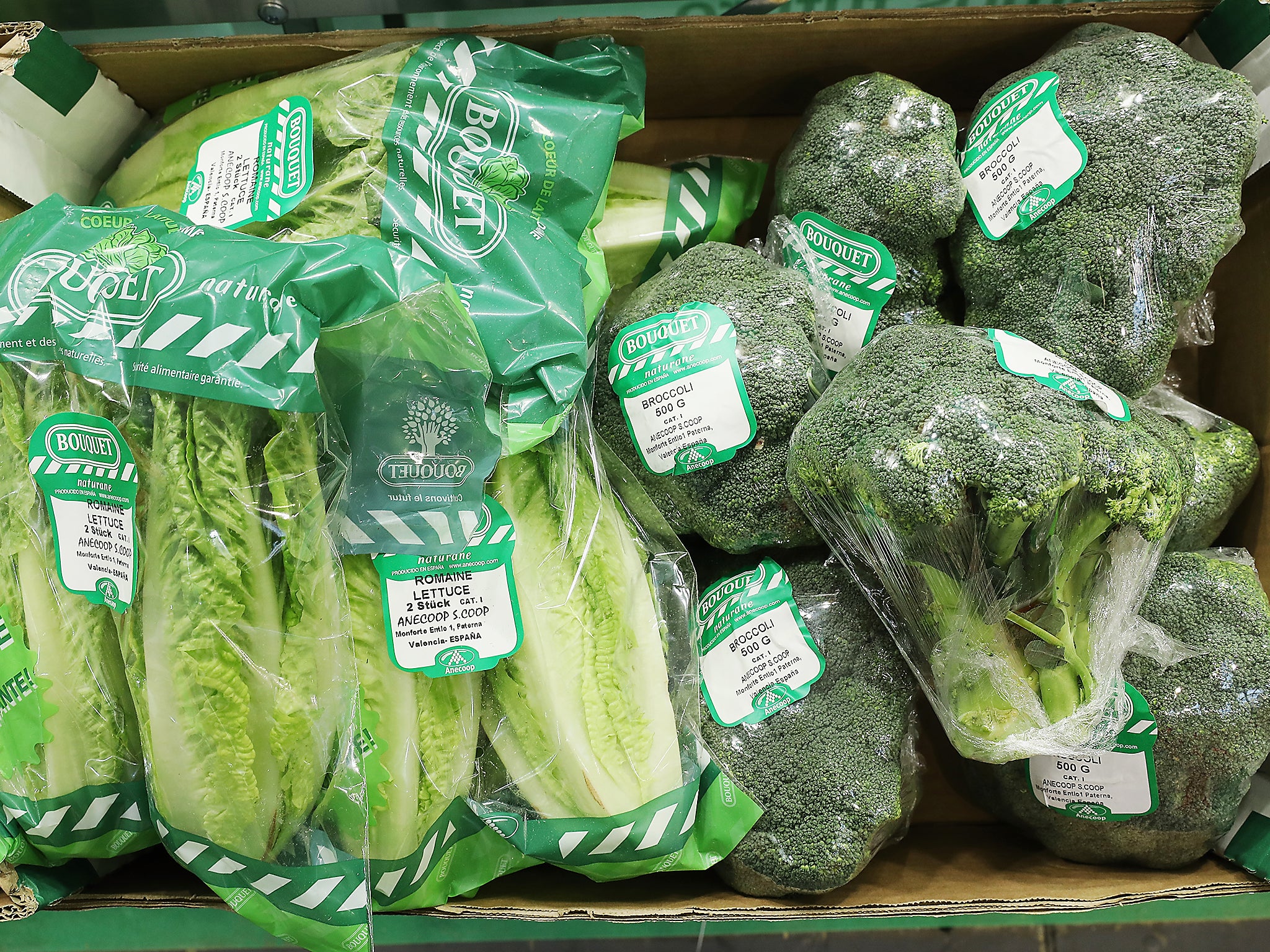 Wrapping vegetables in plastic can make them go off quicker than if they weren't (Getty)