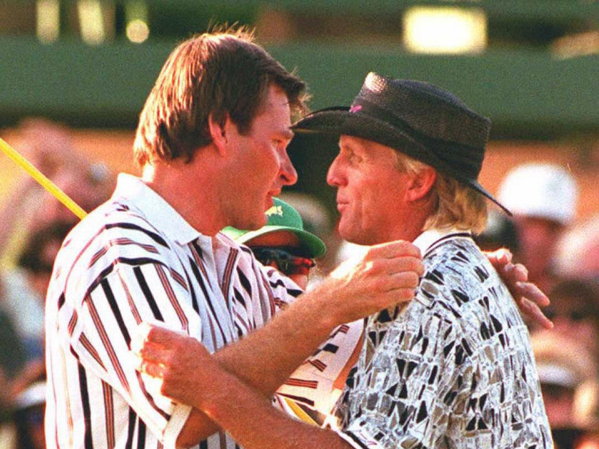 Nick Faldo capitalised on Greg Norman's nightmare final round in 1996