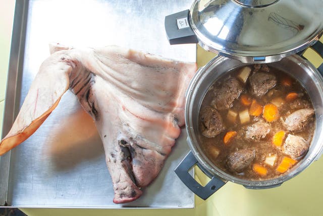 Mark Harstone uses pig cheeks in a stew on his menu at La Fosse in Dorset