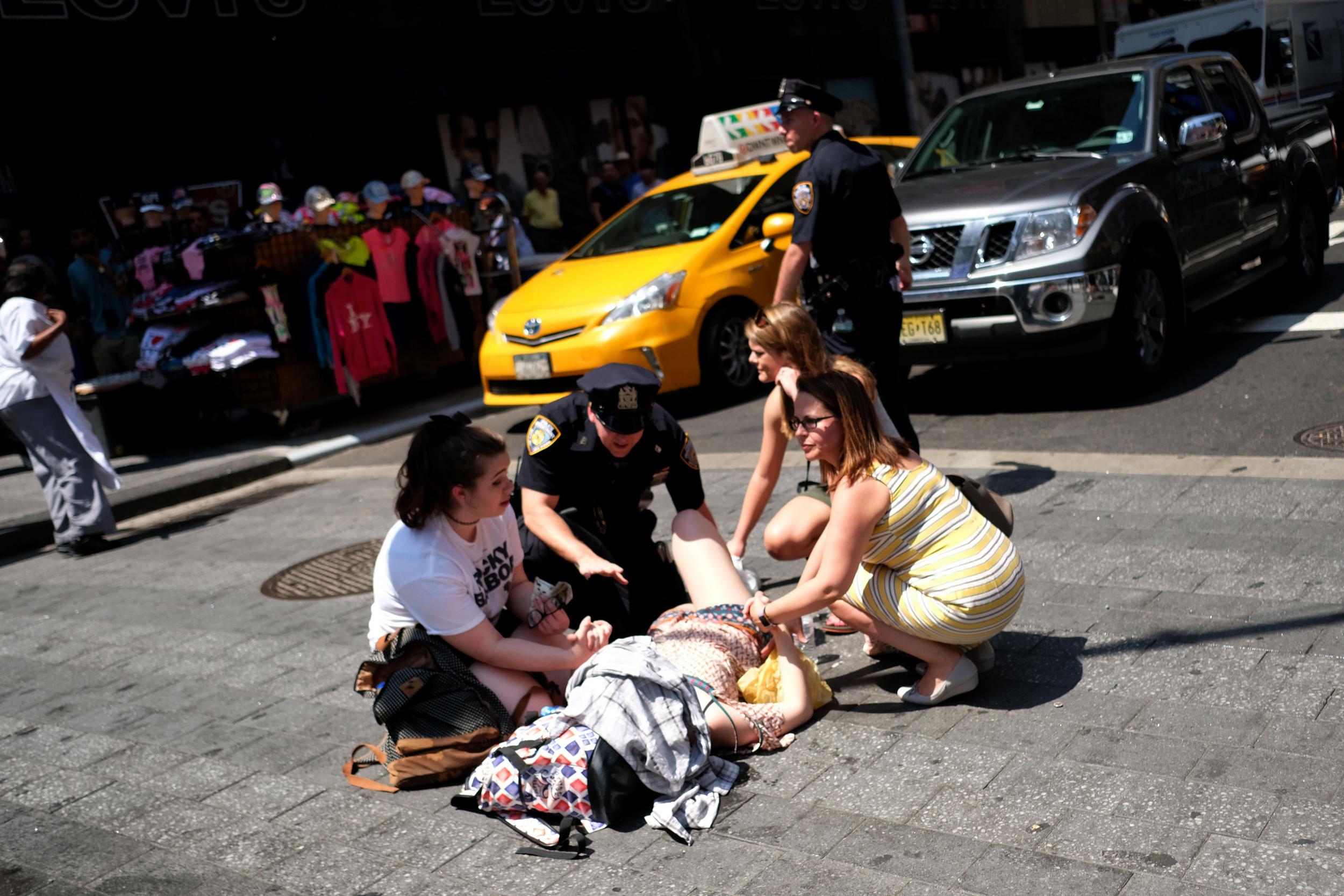&#13;
A victim being treated at the scene &#13;