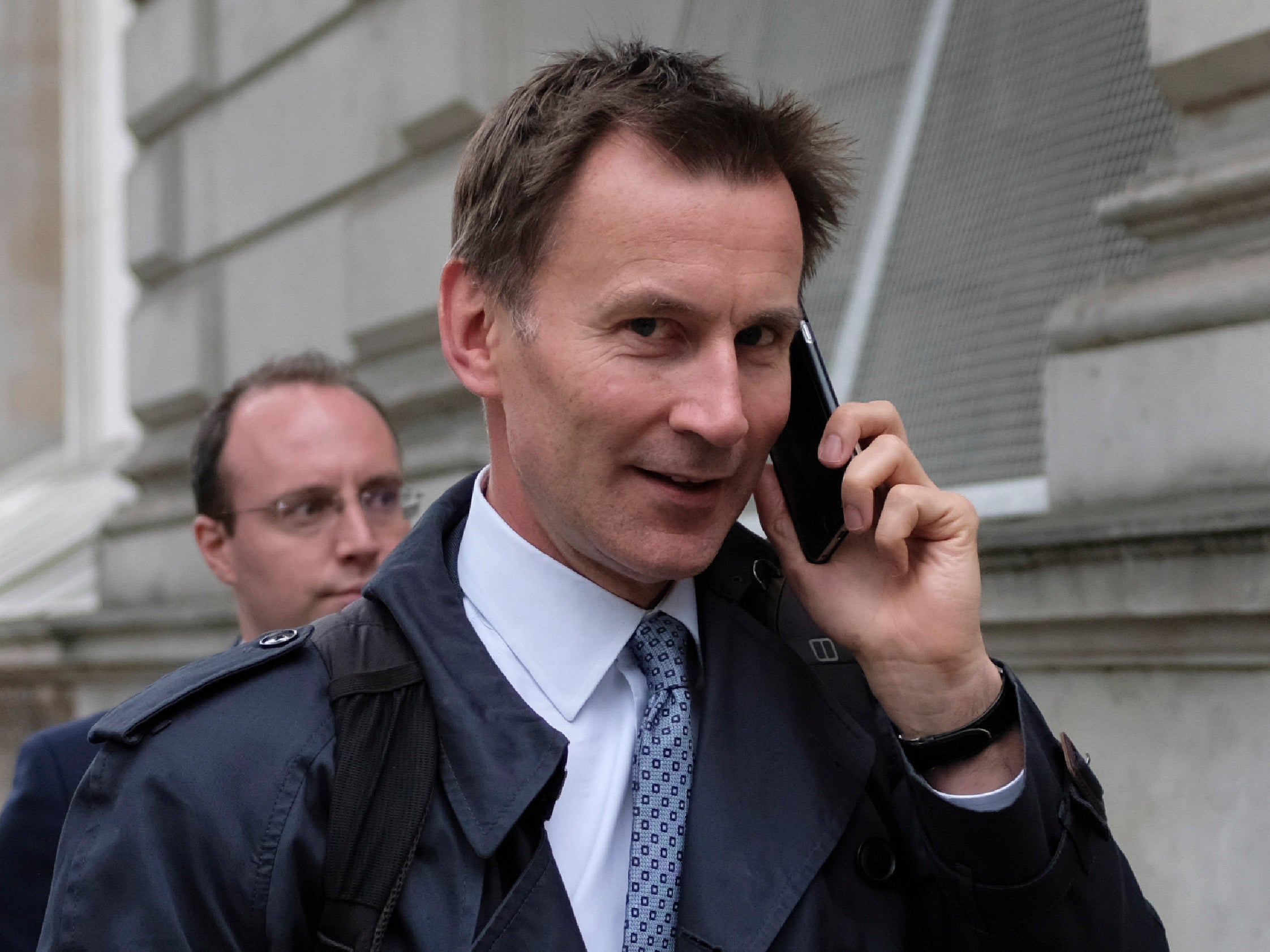 Health Secretary Jeremy Hunt arrives at Downing Street ahead of a Cobra meeting to assess progress on dealing with the ransomware cyber attack that affected NHS facilities and disrupted care at hospitals in the UK