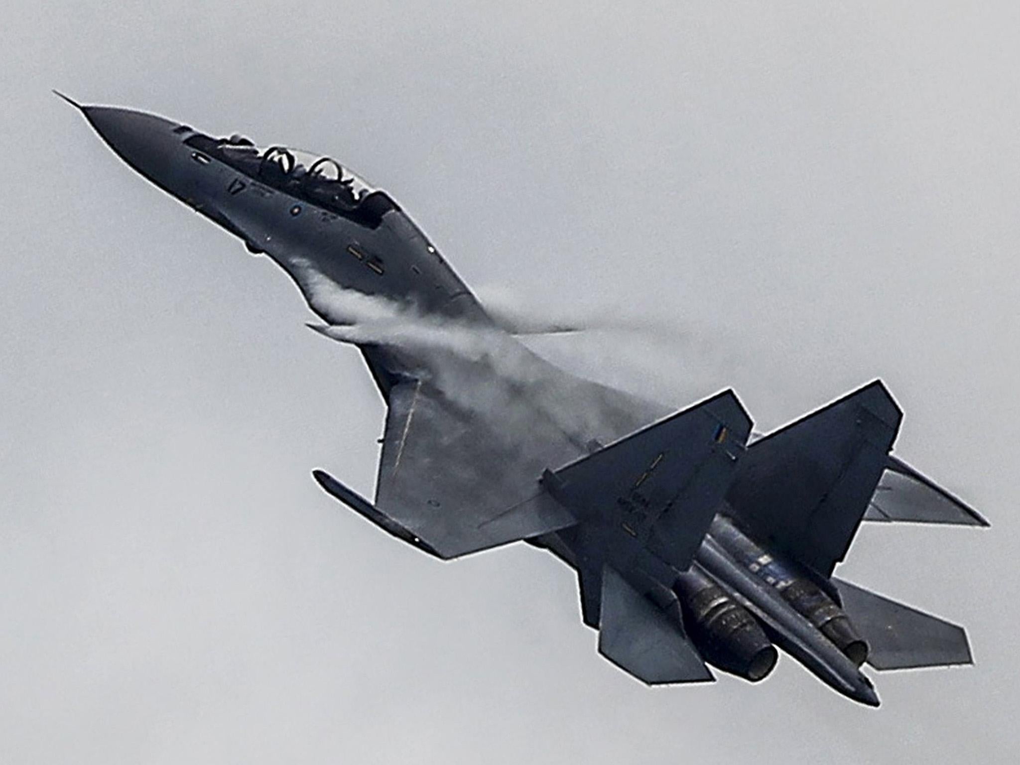 A Sukhoi SU-30 jet fighter similar to the ones used by the Chinese air force