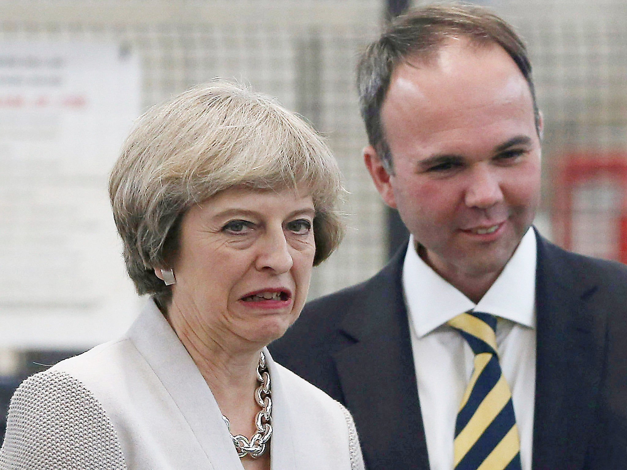 Theresa May and Gavin Barwell during the campaign