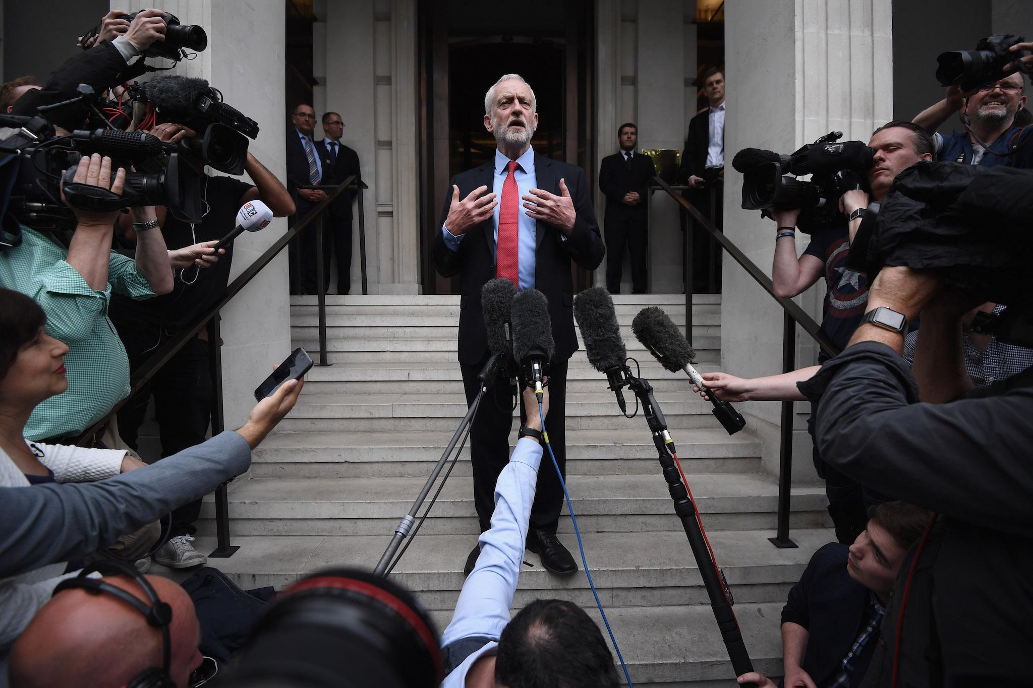 The reports says a number of news outlets have been ‘hostile’ towards the Labour leader
